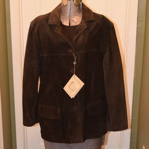 ITALIAN SAGILLO DI GARANZIA SUEDE BROWN JACKET NWT